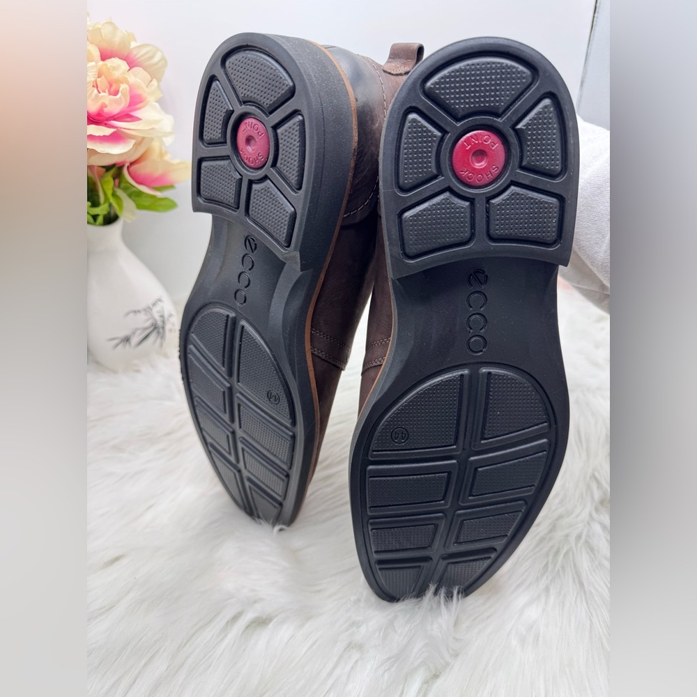 ECCO Men’s Brown Leather Chukka Boots – Lace-Up Ankle Boots Size 44 (US 10-10.5) - Picture 7 of 9